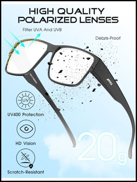 Oversized Polarized Fit Over Sunglasses UV400 TR90 Frame Driving Fishing